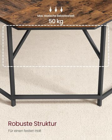 Кутовий письмовий стіл VASAGLE, L-подібний комп&39ютерний стіл, 129 x 129 x 76 см, компактний офісний стіл, домашній офіс, ігровий, вінтажний коричневий-чорний LWD124K01 Вінтажний коричневий чорний 129 x 129 см без полиць