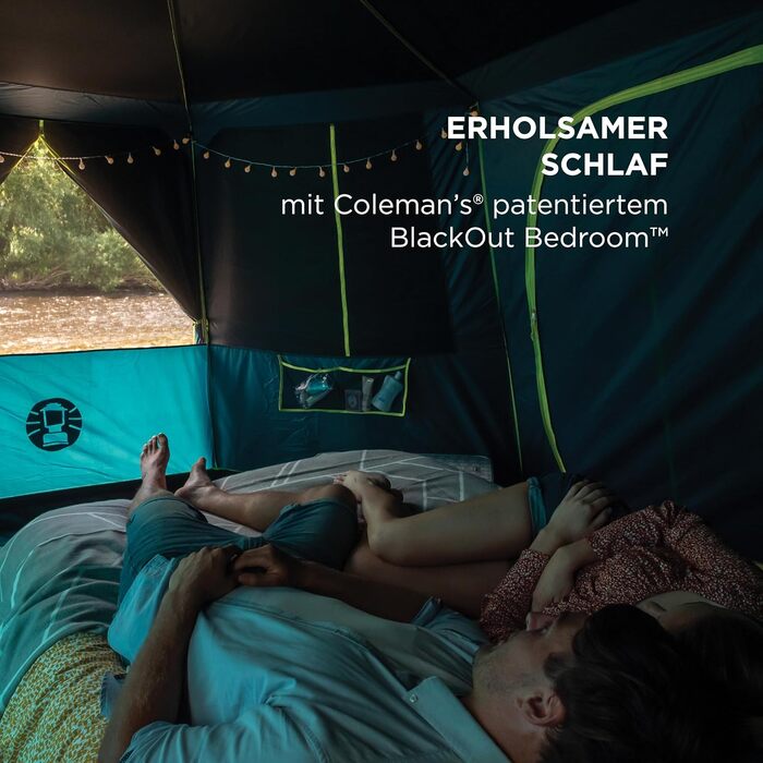 Восьмикутник Coleman з великими вікнами, панорамний огляд на 360, стабільна конструкція зі сталевих стовпів, повністю інтегроване підлогове покриття, просте встановлення, 100 водонепроникний, зелений/затемнюючий, одинарний