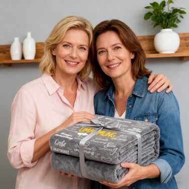 Подарунки для дівчини - Ковдра-обіймач 150 x 200 см Подарунки для жінок, сестри на Різдво, день народження, м&39які, портативні та можна прати в пральній машині, сірі 150 x 200 см