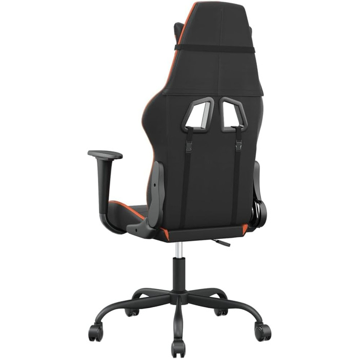 Геймерське крісло, чорно-помаранчеве, штучна шкіра, поворотне, регульоване, ергономічне, для комп&39ютера та офісного використання, 110 кг