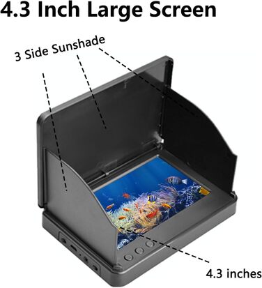 Підводна рибальська камера Fish Finder, 5000 мАг, з інфрачервоним нічним баченням, водонепроникність IP67, з екраном 10 см, для льоду, річки та човна