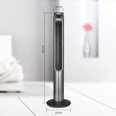 Баштовий вентилятор Balter з пультом дистанційного керування, висота 120 см, безшумний, переможець тестів, вентилятор, вентилятор