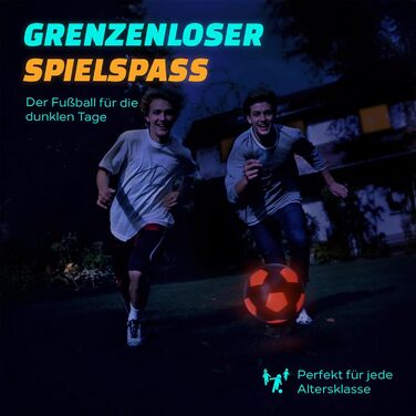 Футбольний м'яч - Водонепроникний світлодіодний футбольний м'яч з широким асортиментом аксесуарів - Футбол з підсвічуванням з вбудованими світлодіодами - Футбольний м'яч з підсвічуванням для неперевершеного ігрового задоволення Bl
