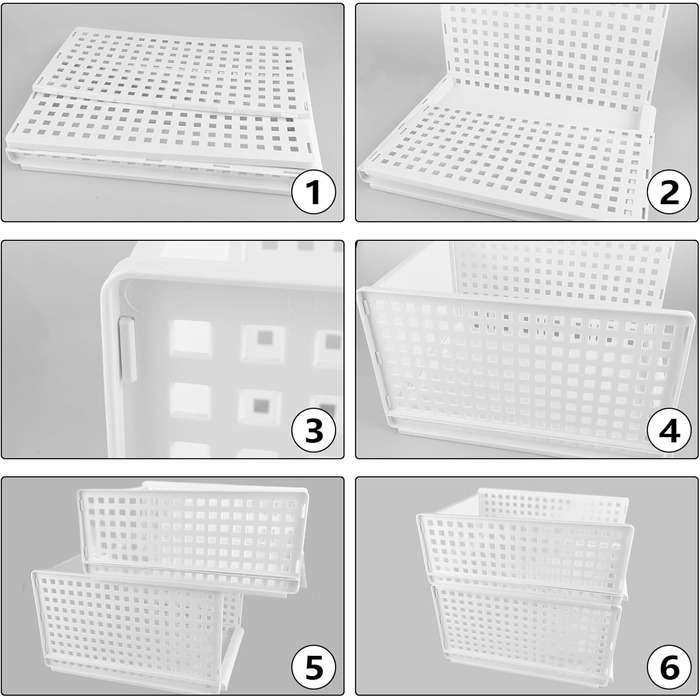 Елементний складний органайзер для шафи, пластикова коробка з шухлядами, штабелюваний органайзер для шафи, полиці для зберігання речей у шафі, спальні, дому, кухні, 5-