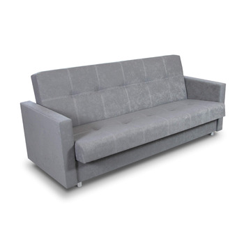 Розкладний диван Suedine Dave - Диван з функцією сну та ящиком для зберігання речей, ліжко, вибір кольорів, розкладний диван, диван від виробника, клік-клак (Сірий (Suedine 06))