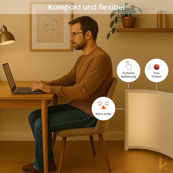 Інфрачервоний окремостоячий обігрівач Knighaus Інфрачервоний дуговий обігрівач - 300 Вт із сертифікацією TV/GS 5-річна гарантія виробника Ідеально підходить як настільний обігрівач Стійка підставка - Білий - 300 Вт