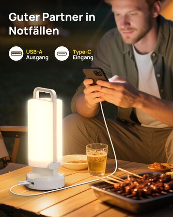 Сонячний кемпінговий ліхтар Eventek 8000 мАг, надяскравий складний світлодіодний кемпінговий ліхтар з 3 режимами та сенсорним керуванням, акумуляторний наметовий ліхтар IPX5 для відключення електроенергії, кемпінгу, походів, надзвичайних ситуацій