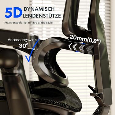 Ергономічне офісне крісло FLEXISPOT ErgoX Pro, регулювання висоти в 12 напрямках, підлокітники 7D, поперекова підтримка 5D, підголівник 4D, вантажопідйомність 250 кг та сітчасте сидіння (чорне) Чорний пінопласт