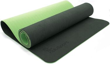 Тренажер Fidusport TPE Yoga Mat - Нековзний плечовий ремінь для фітнесу, пілатесу та гімнастики - Килимок для вправ з плечовим ременем і легкою конструкцією (оливково-зелений)