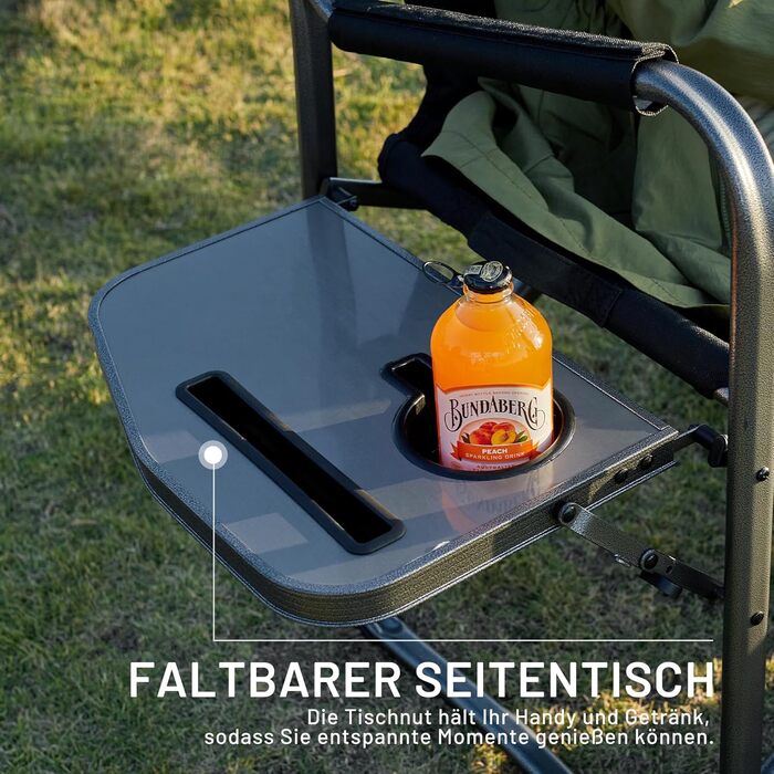 Складаний кемпінговий стілець TIMBER RIDGE для 2 осіб, вантажопідйомність 300 кг, розкладний диван, XXL 2-місний кемпінговий диван з бічним столиком, крісло для кемпінгу на свіжому повітрі, балкону, саду