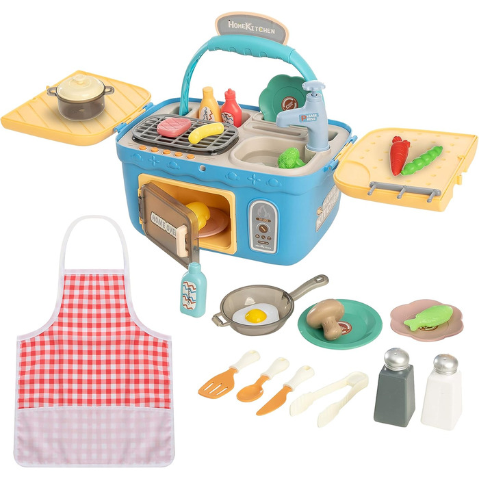 Набір дитячих кухонних іграшок JOYIN для пікніка, портативна іграшка-кошик для пікніка з музикою та світлом, їжа для ігор, що змін