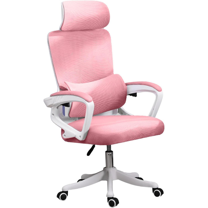 Ергономічне крісло з поперековою опорою Ергономічне крісло, поперекова опора, багатофункціональне крісло, домашнє навчання, комп&39ютерні ігри Сітчасте крісло з високою спинкою (РОЖЕВЕ) Рожеве