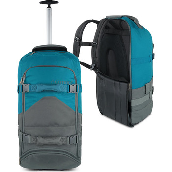 Дорожня сумка-візок normani з функцією рюкзака 90 літрів - рюкзак з фронтальним завантаженням, практичний дорожній візок та рюкзак в одному положенні з 7 відділеннями, колір сірий/бензиновий, 90 літрів