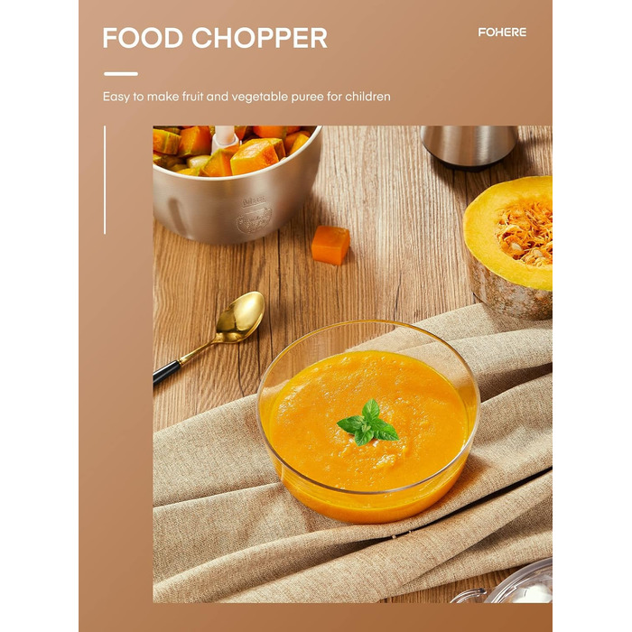 Подрібнювач кухонний електричний, 350 Вт, з 2-ма швидкостями, чашею з нержавіючої сталі об'ємом 2,5 л, 4 ножами з нержавіючої стал