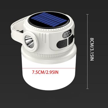 Портативний нічник з гачком для кемпінгу з USB-акумулятором для кемпінгу, сонячної батареї, світлодіодного освітлення для кемпінгу, легкого використання