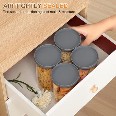 Набір із 4 герметичних боросилікатних скляних банок для зберігання з кришками для кухні VINATO, без бісфенолу А, скляні банки об&39ємом 600 мл з кришками для горіхів, снеків та спецій