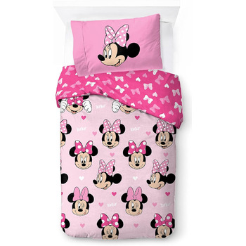 Бавовняний комплект дитячої постільної білизни 135x200 см односпальний розмір - підодіяльник наволочка 50x70 см рожевий - Minnie M