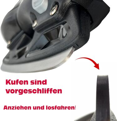 Регульовані ковзани Cox Swain Black Ice, взуття для катання на ковзанах для дітей, підлітків та дорослих вагою до 100 кг, попередньо заточене лезо з нержавіючої сталі, м&39який черевик, чорний, розмір M (37-40) Чорний S (33-36)