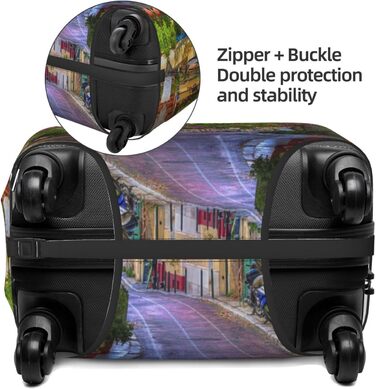 Чохол для валізи Весняний сад з принтом, еластичний захист від подряпин та пилу, чорний, розмір 95