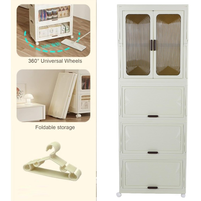 Дитяча шафа, складна, портативна, шафа для зберігання дитячого одягу, багатофункціональний органайзер для дитячих костюмів для спальні, дитячої кімнати, міцний матеріал PP.