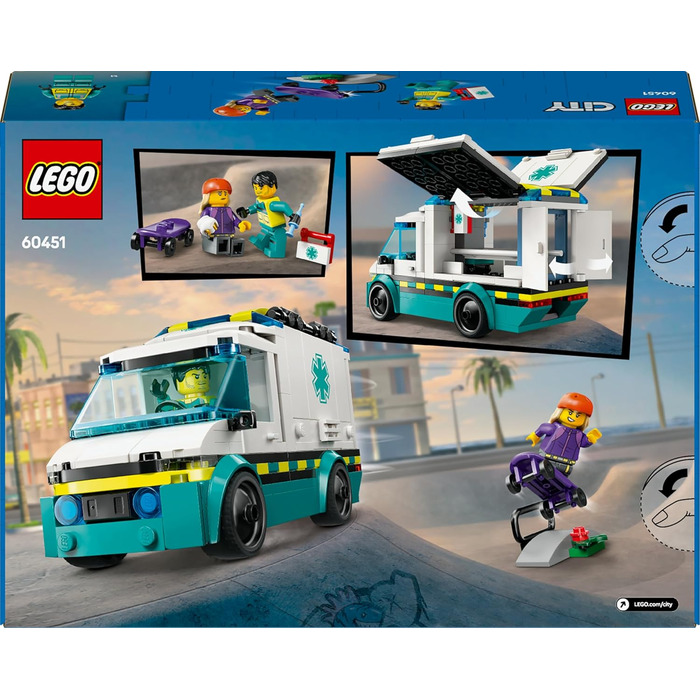 Конструктор LEGO City Ambulance Toy 60451, 184 деталі, іграшкова швидка допомога