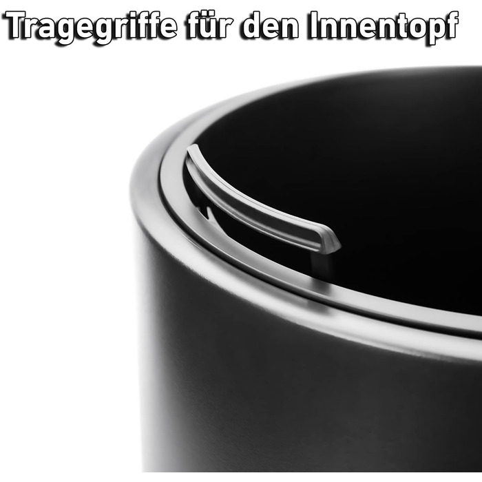 Квітковий горщик BigDean Style ø 40 см, антрацитовий, зі знімним внутрішнім горщиком - всепогодний квітковий горщик з ударостійкого пластику - великий горщик, підходить для використання на вулиці та в приміщенні ø 40 см