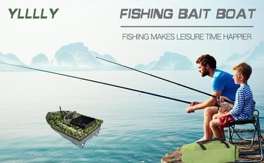 Човен для наживки YLLLLY, батареї ємністю 12000 мАг з човном для приманки великої ємності, дистанційне керування 500 м, завантажувальний бункер вагою 1,5 кг, стійкий до вітру та хвиль, із сумкою. Введіть антени, пропелери та інше