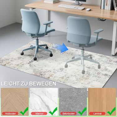 Захисний килимок для офісних крісел, 120x150 см, неклейкий, можна прати, сучасний килим, що підходить для офісних крісел, килимок для офісних крісел для твердих підлог, ламінату та плитки