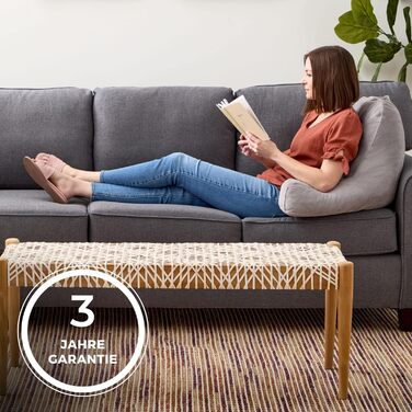 Подушка для спини Linenspa з подрібненого пінного матеріалу з ефектом пам&39яті подушка для читання, ідеально підходить для підтримки спини під час відпочинку м&39який велюровий чохол, сірий, стандартний розмір