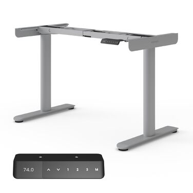 Каркас столу з регулюванням висоти, каркас столу з електричним регулюванням висоти, сертифікований TV, стіл з регулюванням висоти та подвійною моторною системою, 7-річна гарантія, платиново-сірий