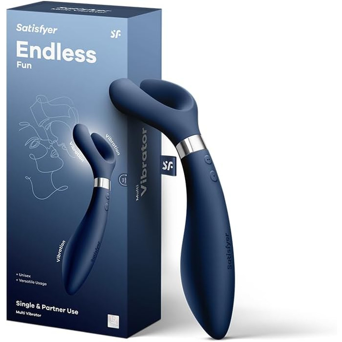 Вібратор для пар Satisfyer Endless Fun, 33 режими використання, 100 функцій вібрації, синій