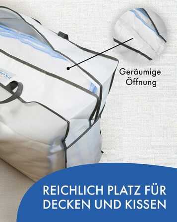 Сумка для зберігання ковдр та подушок біла - Сумка для зберігання велика - Сумка для постільної білизни на блискавці - Дихаюча сум