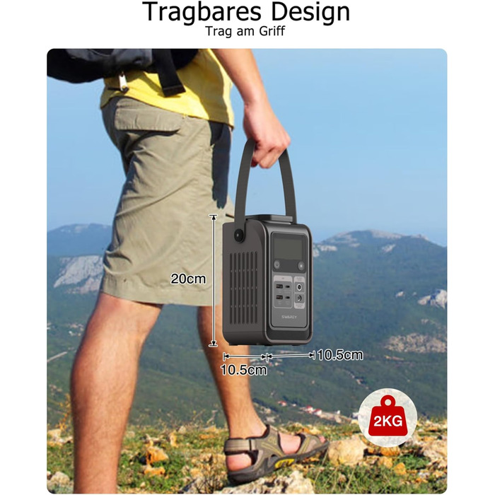 Портативна зарядна станція, портативний акумулятор LiFePO4 ємністю 192 Втгод, живлення постійного струму 180 Вт, зарядний пристрій 140 Вт, двостороння швидка зарядка USB-C, сонячний генератор для кемпінгу, подорожей та надзвичайних ситуацій (без адаптера 