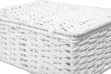 Кошик для зберігання Arpan з кришкою, виготовлений з паперу та мотузки, білий, розмір XL