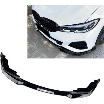 Передній спойлер для губ BMW Srie 3 G20 M-Pack 330d 318i 330e 330i 320i M340i xDrive 2019-2022, Розгалужувач переднього бампера автомобіля Спойлер для губ Комплекти протекторів переднього спойлера, A/Чорний звичайний A/Чорний