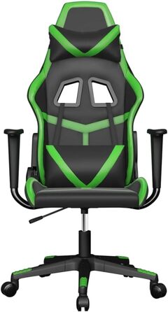 Ігрове крісло, чорно-зелена штучна шкіра, офісне крісло, ігрове крісло, обертове крісло, стілець для столу - 3143668