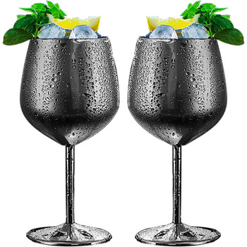 Келих для вина LELELINKY 350 мл Келихи для червоного вина з нержавіючої сталі, небиткі келихи для вина, келихи для шампанського та