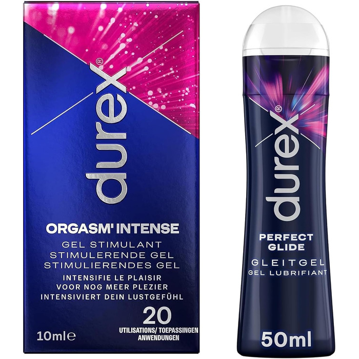 Преміум набір з 2 предметів для інтенсивних моментів для двох з Durex Intense Orgasmic Gel 10 мл Durex Play Perfect Glide 50 мл