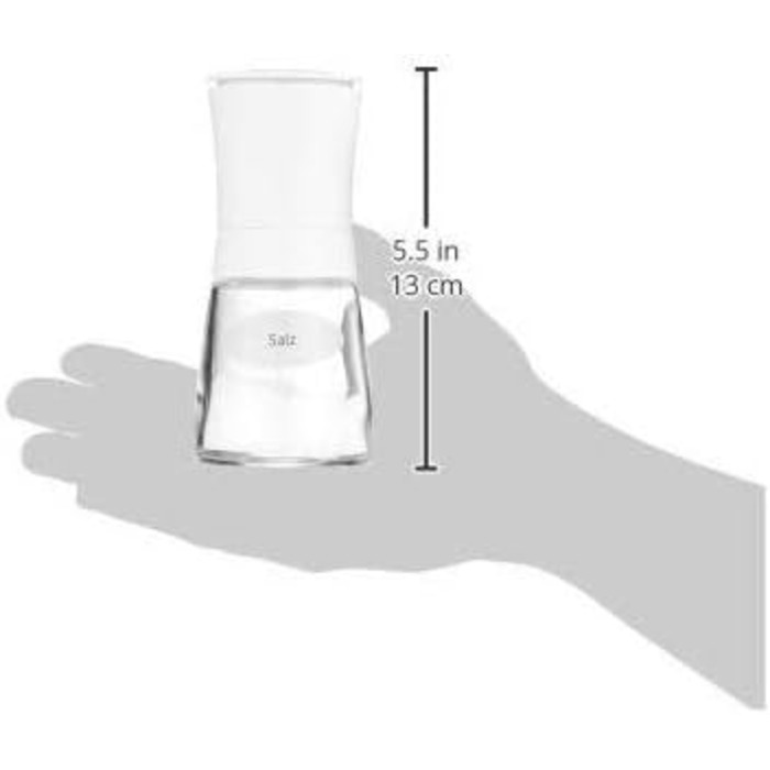 См, без наповнення, млин для спецій, керамічний подрібнювач, пластик, скло, білий Одинарний, 14