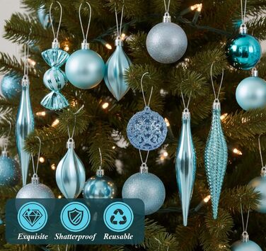 Набір синіх ялинкових кульок 24 шт ilauke