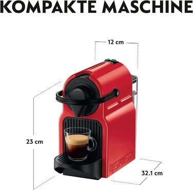 Капсульна машина Nespresso Inissia XN1005 від Krups Готовий до роботи дуже швидко Автоматичне відключення Вишня Червона Червона (Рубін)