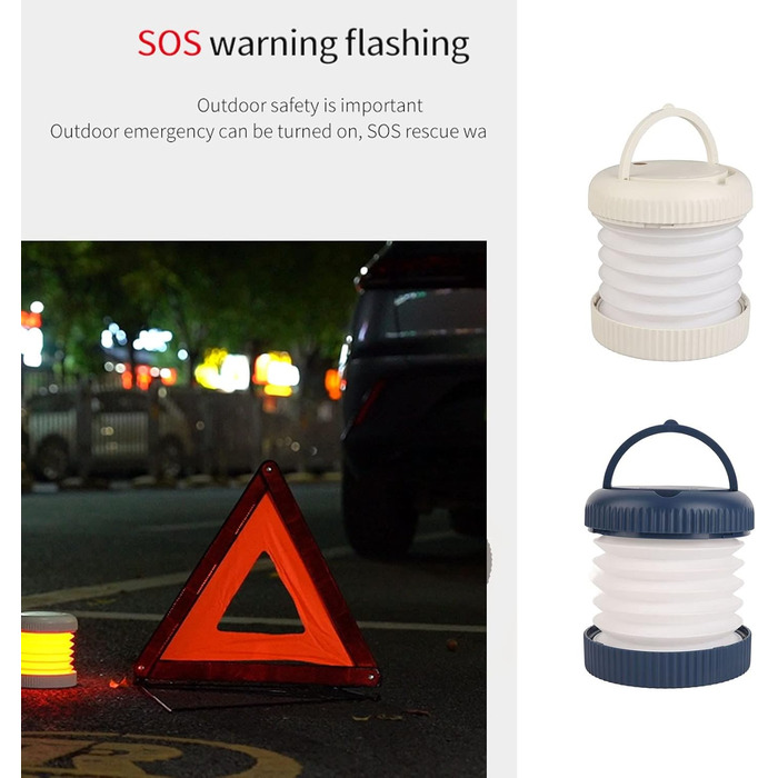 Складаний кемпінговий ліхтар, світлодіодний ліхтар з 3 режимами світла, акумуляторний, магнітний, портативний - довговічний акумулятор, безпечне для очей світло, ідеально підходить для кемпінгу на свіжому повітрі (білий)