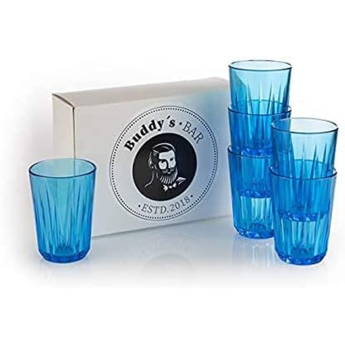 Набір з 6 високоякісних пластикових склянок Tritan об'ємом 0,2 літра, без вмісту BPA, кришталевий вигляд, ударостійкі багаторазові