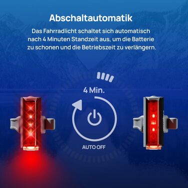 Задній світлодіодний акумуляторний ліхтар Fischer Twin Stop для велосипеда, з підсвічуванням землі на 360 для кращої видимості та захисту, до 8 годин освітлення, акумуляторний, чорний задній ліхтар TWIN зі стоп-сигналом