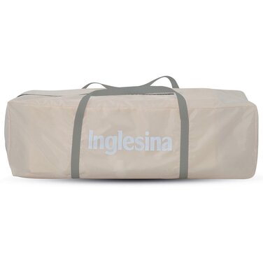 Дорожнє ліжечко Inglesina Lodge, сірий колір, сучасний дизайн, подвійна висота, зручне та портативне, захист від комах, багатофункціональне