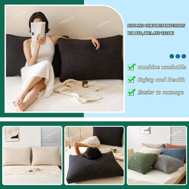 Подушка для читання для дивана, 60/70/80/90 см, спинка, подушка для узголів&39я, велика, знімна, можна прати, настінна подушка, подушка для поперекової підтримки (колір 6, 70 x 50 18 см) Колір 6 70x5018 см