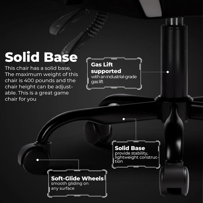 Ігрове крісло GTPLAYER, ергономічне офісне крісло, регульований підголівник та поперекова опора, ігрове крісло, білий колір