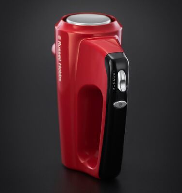 Ручний міксер Russell Hobbs ручний міксер Desire Red (5 рівнів швидкості функція турбо, 2 вінчики для посудомийної машини та гачки для тіста, кнопка виймання, вертикальне паркувальне положення) Ручний міксер 24670-56 Ручний міксер Desire одинарний