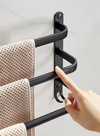 Полотенцесушитель без свердління, чорний, ванна кімната, настінний набір аксесуарів для ванної кімнати, кухонний полотенцесушитель