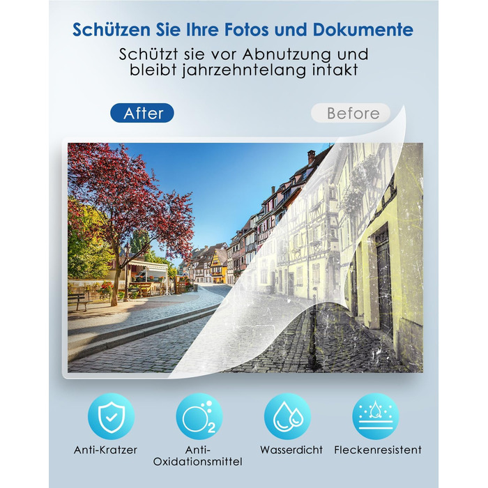 Ламінатор A4 - ламінатор 4-в-1 з 30 ламінуючими пакетами для A4/A5/A6, швидкий розігрів, комплект гарячого та холодного ламінатора з різаком для паперу, закруглювач кутів для офісу, дому та школи B-FN333